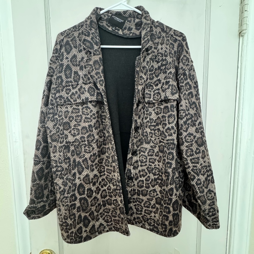 Leopard Print Jacket - Brown/Black